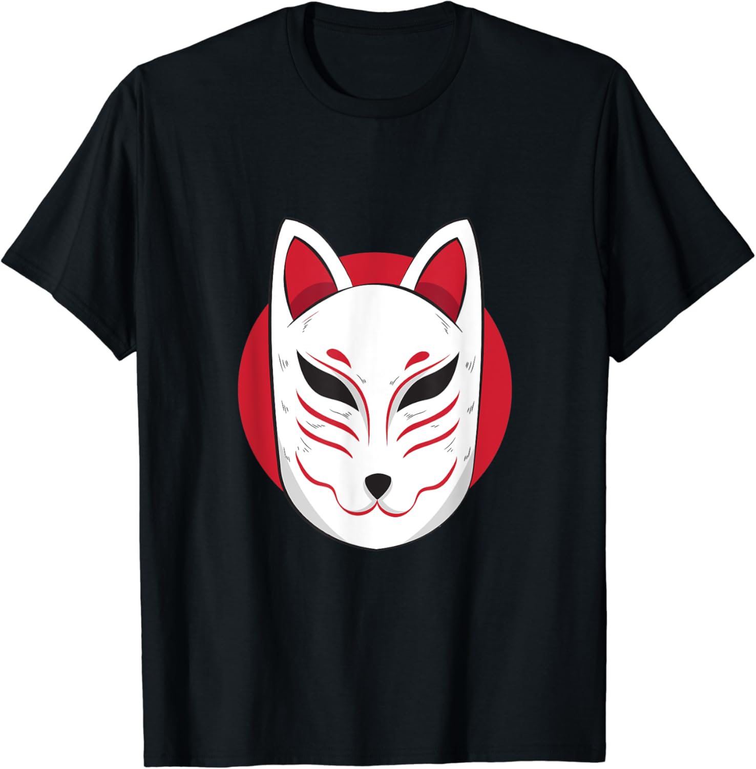 Kitsune Japanese Mask Japan Fox Samurai Mythology Shinto Camiseta